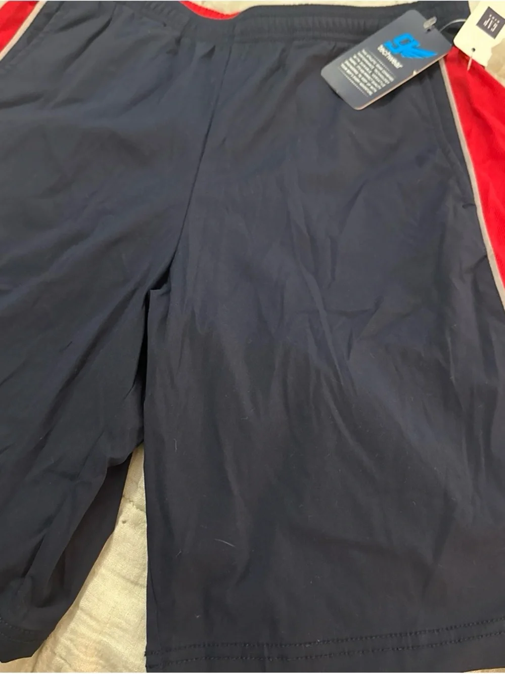 GAP NWT XXL Navy red Kids Shorts Reflective Racing Stripes lightweight fast dry